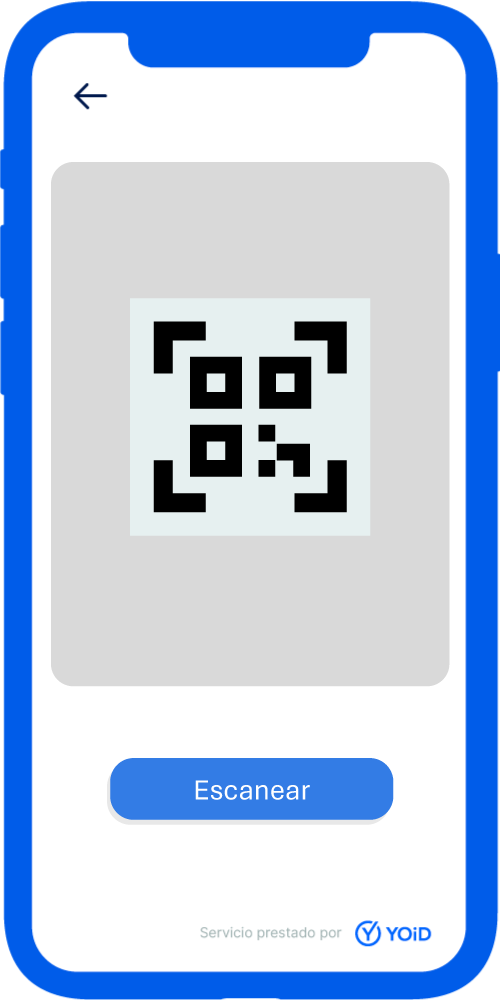 Pantalla de lectura de código QR