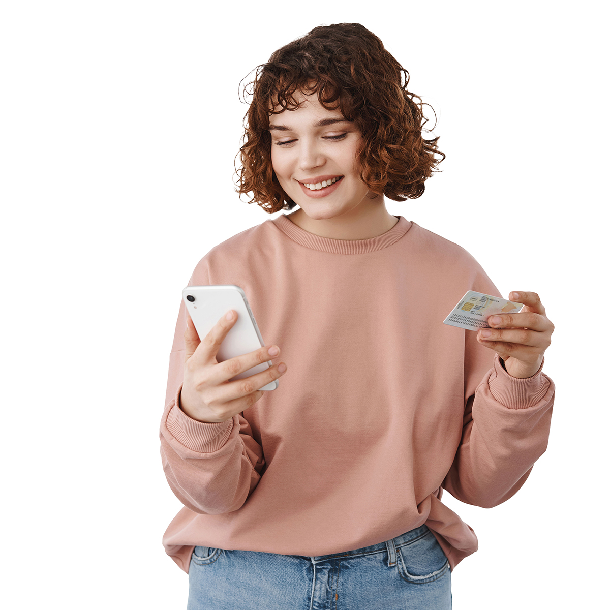 MUJER LEYENDO SU DNI
